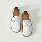 Genuine Leather Sneakers Women 2024 New Lace-up Women Loafers Casual Flat Cow Tendon Sole Nurse Shoes Women